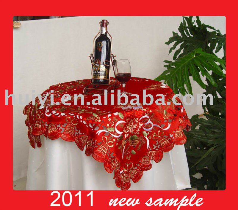 Embroide
red Tablecloths & Banner Embroidery by A Stitch Above