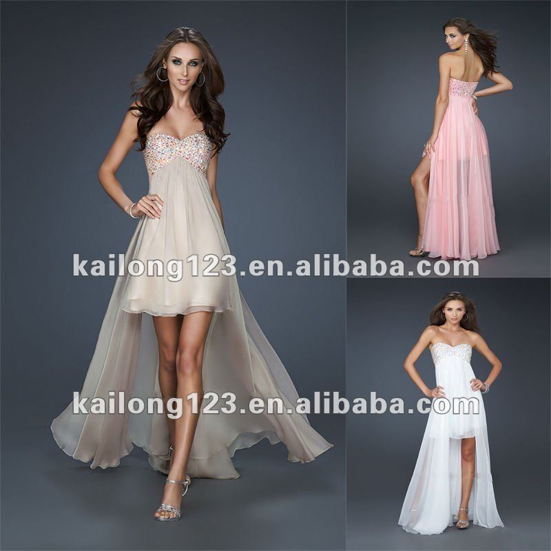 ... Low Hem  Best sell Front Short Back Long Beaded Korean Prom Dresses