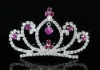 Bridal Flower Girl Fuchsia Color Crystal Mini Tiara Comb CT1476