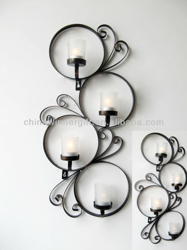 Round Wall Mounted Tea Light Candle Holder Decorative Wall Hanging - Buy Round Wall Candle ...