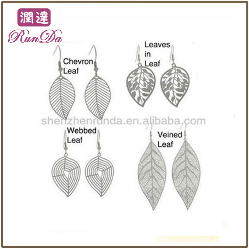 Online Wholesale Leaf Design Dangle Earrings Stainless Steel Fashion ...