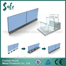 frameless glass aluminium profile balustrade