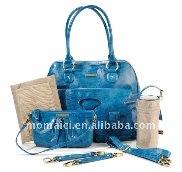 Blue designer PU changing bag Blue designer PU changing bag