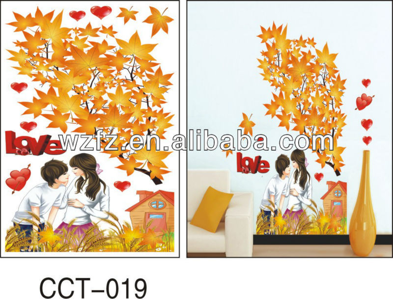 Lovely Romantic Room Decor 3d Wallpaper Wall Sticker Photo ...