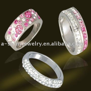 Designed 925 Silver Brass Jewellery Crystal Wedding Bands Wedding Rings