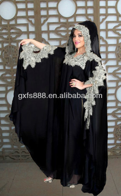 2012 Stylish clothing fashionable black abaya YX022
