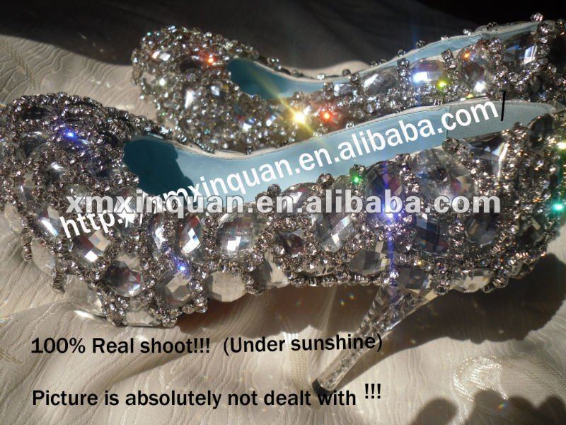 luxurious sparkle rhinestone women 39s white crystal wedding shoes 2011