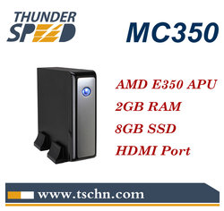 Mini Linux Computer with AMD E350 Dual Core 1.6GHz CPU 2GB RAM 8GB SSD HDMI DVI Windows 7 Ultimate OS