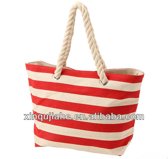 JH canvas rope handle beach bag for women 01