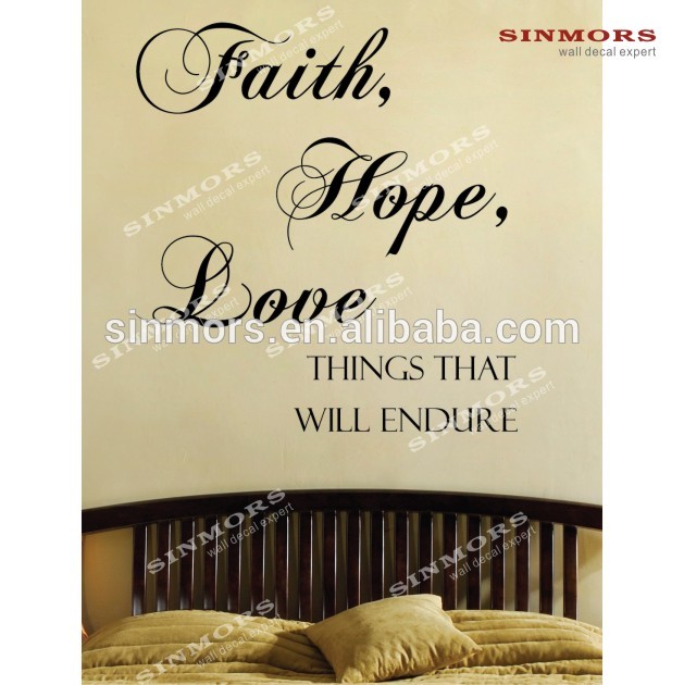 faith hope love decorative custom removable wall stickers