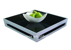 modern black glass coffee table