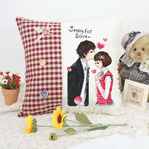 100% Handmade cross stitch waiting for love series FREE SHOPPING(China (Mainland))