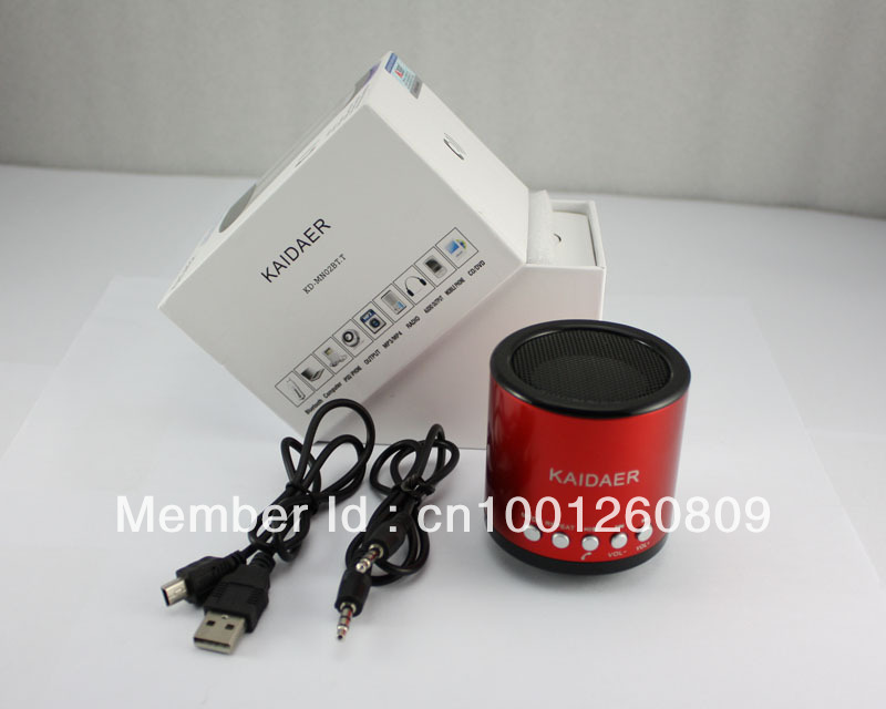 Hot sale 5pcs/lot Mini speaker Kaidaer MN02 Portable Wireless Bluetooth Speaker free shipping(China (Mainland))