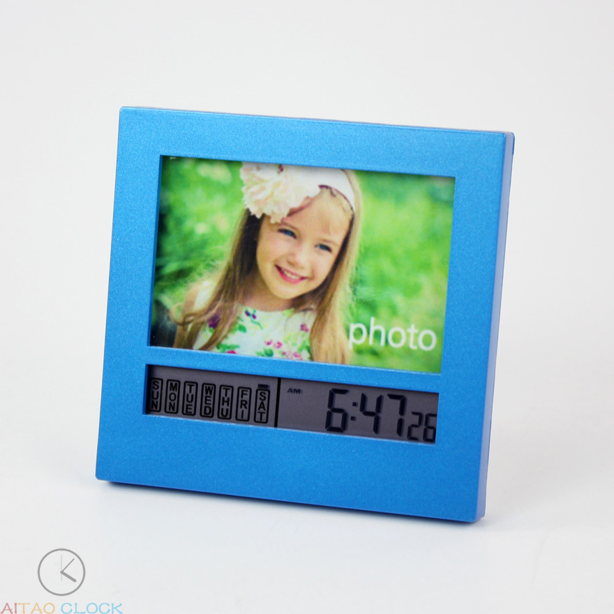 New arrival alarm clock fashion desk clock mini photo frame alarm clock desktop clock(China (Mainland))