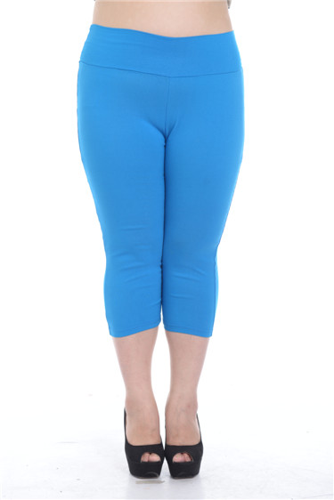 Mm summer trousers plus size clothing candy color knee length trousers high elastic waist pencil pants high waist pants(China (Mainland))