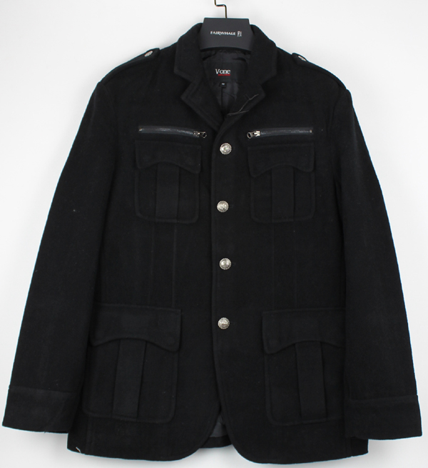 V1 v.one men's clothing wool coat suit s9mw01013 black(China (Mainland))