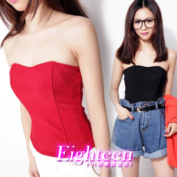 Ladies sexy low-cut racerback stereo all-match pure color design tube top 2(China (Mainland))