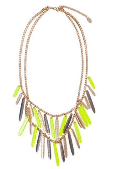 Fashion accessories z neon color orange bars quality necklace 100(China (Mainland))