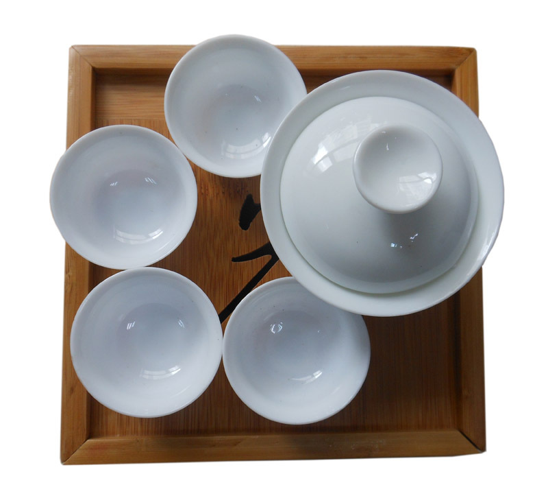 New Travel Bamboo Tea Tray Ceramic Kung Fu Tea Bamboo Box Tea Sets LJ 3013