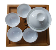 New Travel Bamboo Tea Tray Ceramic Kung Fu Tea Bamboo Box Tea Sets LJ-3013