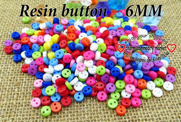 300PCS 6MM BUTTONS MIXED RESIN button JEWELRY FIT  R-084