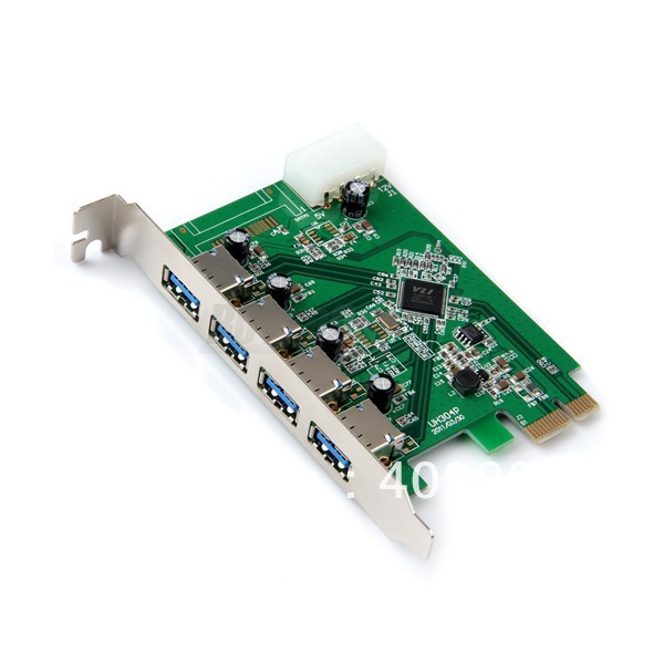 PCI-E PCIE USB 3.0 4 Ports PCI Express Expansion Card Adapter + CD ...