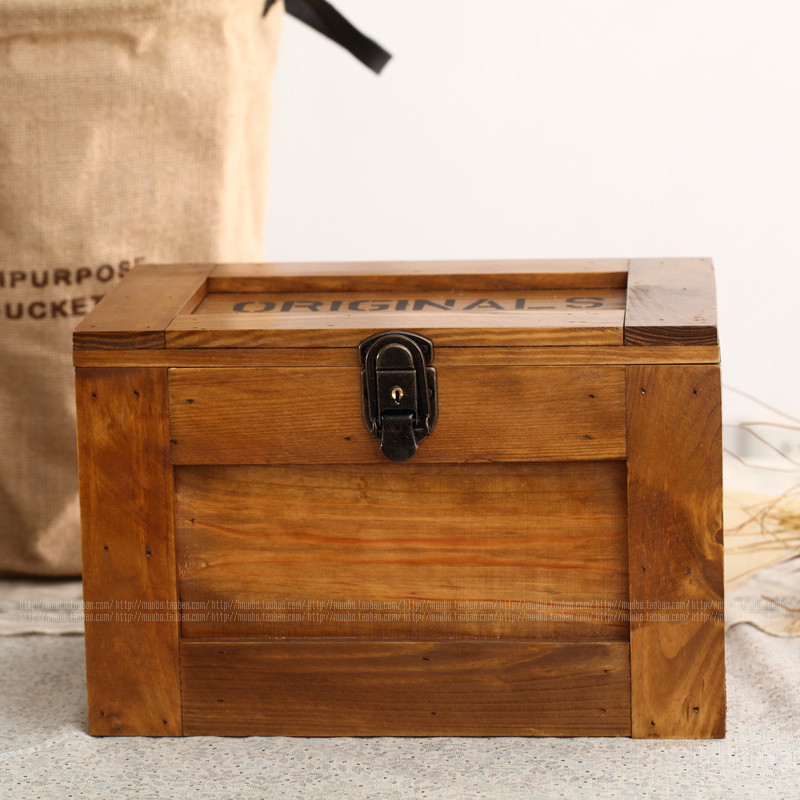 Купить Zakka хранения больших твердых древесины ящик с блокировка ...