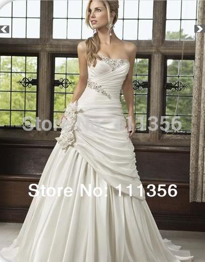 Free shipping 2014 taffeta sleeveless floor length wedding dresses suzhou dress