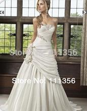 Free shipping 2013 taffeta sleeveless floor length wedding dresses suzhou dress