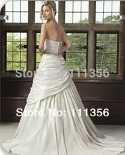 Free shipping 2014 taffeta sleeveless floor length wedding dresses suzhou dress