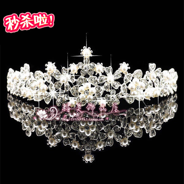 The bride accessories pearl lotus flower sparkling princess hair accessory marriage accessories