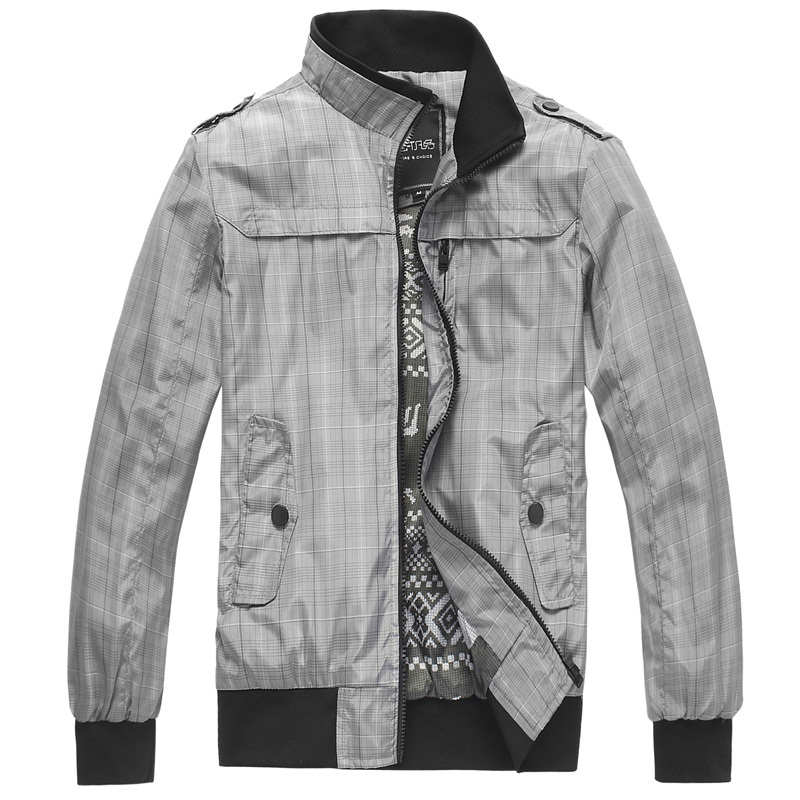 Free shipping 2013 men s autumn clothing stand collar slim thin male jacket male outerwear male