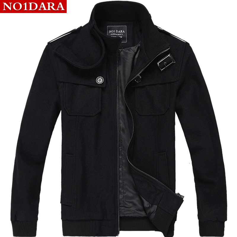 Free shipping No1dara spring jacket men s clothing woolen outerwear slim stand collar down winter fur