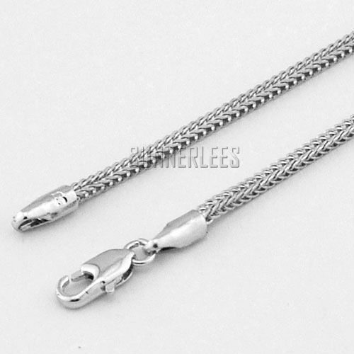 New-Fashion-Jewelry-2mm-Mens-Womens-18K-White-Gold-Filled-Necklace-Box ...