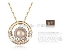 Korean pearl crystal pendant necklace Europe fashion drilling necklaces jewelry for women LM N051