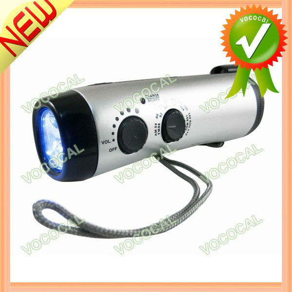 5 LED Dynamo Wind up Camping Outdoor Radio Flashlight Torch Light, Free Shipping, Dropshipping