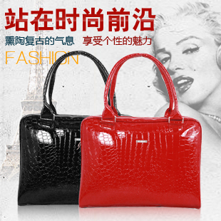 Free shipping Pop fashion CROCO leather ladies handbag laptop briefcase case bag for 12 inch notebook