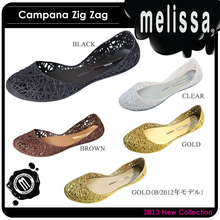 2013 Cutout wedges plastic flat shoes female sandals melissa jelly shoes bird nest rain boots
