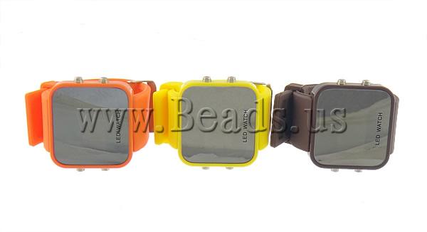 Free shipping LED Light Watch Cute Jewelry Silicone with Plast mixed colors 40 43mm 28mm Length