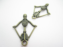 50 pcs 30x24mm Antique Bronze bow and arrow Charm Pendant cupid arrow