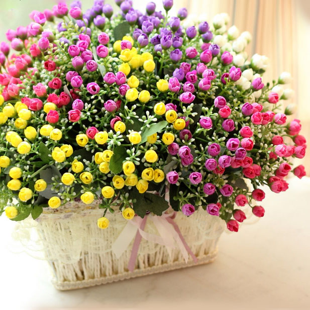مصغرة الحرير الورود باقات جميلة ديكور المنزل الزهور الاصطناعية( 10pcs/ الكثير) الشحن مجانا