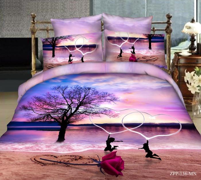 Beach rose purple Comforter bedding set queen size comforters sets bed ...