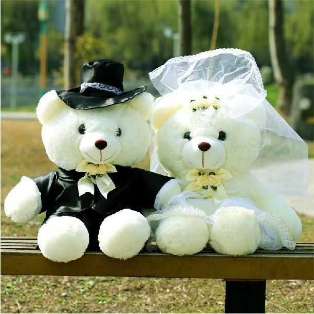 teddy bear wedding couple