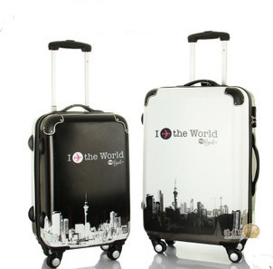 Free shipping fashion women and men abs pc trolley luggage bag 20 24 28 inches black