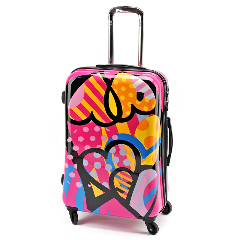 Free shipping 2013 fashion women s Picasso trolley universal wheels luggage travel suitcase 