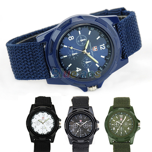 Solider Military Sports Style Wristwatch for Men Canvas Belt Fabric Strap Luminous Quartz Army Wrist Watches
