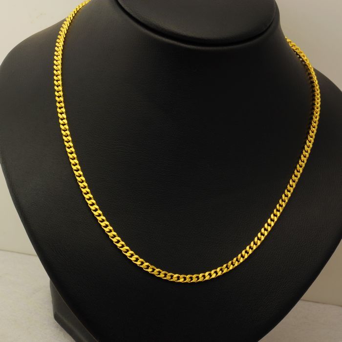 Pure gold Ultra long male women s gold solid necklace marriage accessories alluvial gold necklace 18k