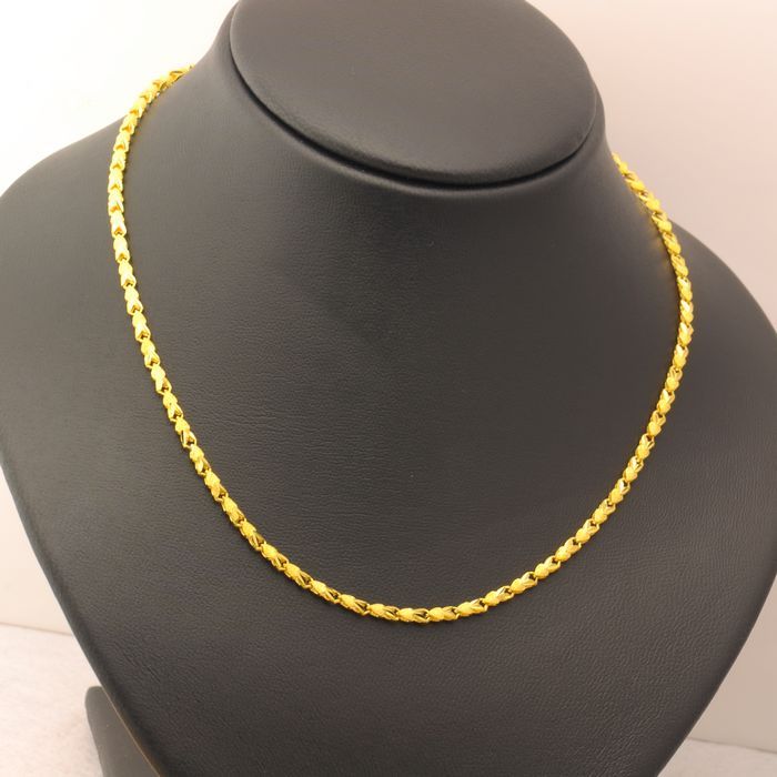 Christmas gift Pure gold Marriage accessories alluvial gold necklace gold solid necklace gold