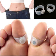 Free Shipping Slim Patch Weight Loss 50pcs 1 pair Magnetic Silicon Foot Massage Toe Ring Weight