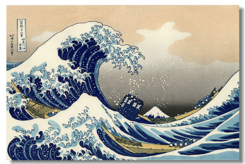 The Great Wave Waves Off Katsushika Hokusai Silk Wall Poster 48x32
